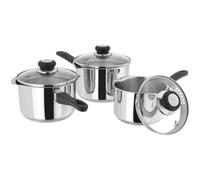 Judge Vista Set Of 3 Draining Saucepan With Pouring Lip - Silver