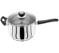 Judge Vista Stainless Steel Extra Large Saucepan with Helper Handle 22cm, 4L, Shatterproof Vented Glass Lid, Induction Ready, Oven Safe
