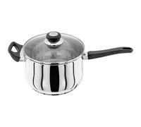 Judge Vista Stainless Steel Extra Large Saucepan with Helper Handle 22cm, 4L, Shatterproof Vented Glass Lid, Induction Ready, Oven Safe