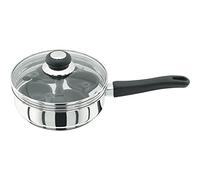 Judge Vista Stainless Steel Four-Cup Egg Poacher and Frying Pan, 20cm, Shatterproof Vented Glass Lid, Induction Ready, Oven Safe