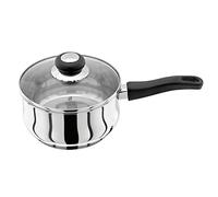 Judge Vista Stainless Steel Large Saucepan 18cm 1.8L, Shatterproof Vented Glass Lid, Induction Ready, Oven Safe, 25 Year Guarantee