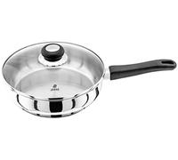 Judge Vista Stainless Steel Large Saute Pan 24cm, Shatterproof Vented Glass Lid, Induction Ready, Oven Safe