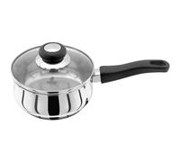 Judge Vista Stainless Steel Medium Saucepan, 16cm, 1L Shatterproof Vented Glass Lid, Induction Ready, Oven Safe