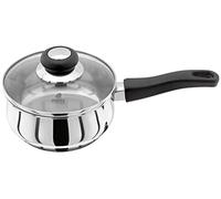 Judge Vista Stainless Steel Medium Saucepan, 16cm, 1L Shatterproof Vented Glass Lid, Induction Ready, Oven Safe