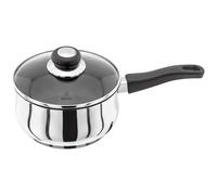 Judge Vista Stainless Steel Non-Stick Large Saucepan 18cm 1.8L, Shatterproof Vented Glass Lid, Induction Ready, Oven Safe, 25 Year Guarantee
