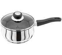 Judge Vista Stainless Steel Non-Stick Large Saucepan 18cm 1.8L, Shatterproof Vented Glass Lid, Induction Ready, Oven Safe