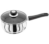Judge Vista Stainless Steel Non-Stick Large Saucepan 20cm 2.1L, Shatterproof Vented Glass Lid, Induction Ready, Oven Safe, 25 Year Guarantee