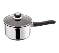 Judge Vista Stainless Steel Non-Stick Large Saucepan with Pouring Lip 20cm 3L, Glass Strain & Pour Lid, Induction Ready, Oven Safe