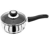 Judge Vista Stainless Steel Non-Stick Medium Saucepan 16cm 1L, Shatterproof Vented Glass Lid, Induction Ready, Oven Safe, 25 Year Guarantee