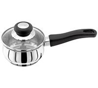 Judge Vista Stainless Steel Small Saucepan 12cm, 500ml, Shatterproof Vented Glass Lid, Induction Ready, Oven Safe
