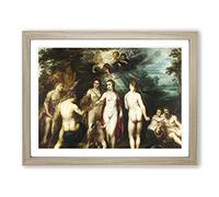 Judgement Of Paris By Peter Paul Rubens Classic Painting Framed Print | A4 Oak Framed Wall Art | Ready to Hang | Classic Historical Picture | Living Room Bedroom Lounge Office