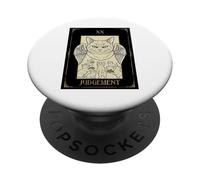 Judgemental Cat Tarot Judgement Card Design PopSockets Adhesive PopGrip