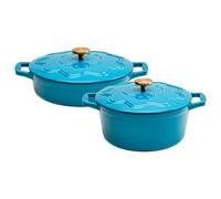 Judgeware Enamelled Cast Iron 2 Piece Set Blue