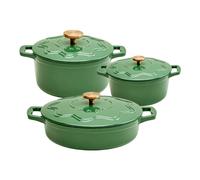 Judgeware Enamelled Cast Iron Complete Set Green