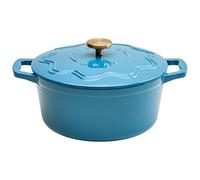 Judgeware Enamelled Cast Iron Dutch Oven Casserole Dish with Lid (Blue)