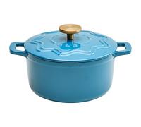 Judgeware Enamelled Cast Iron Dutch Oven, Casserole Dish with Lid (Blue)