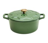 Judgeware Enamelled Cast Iron Dutch Oven Casserole Dish with Lid (Green)
