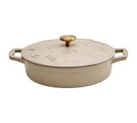 Judgeware Shallow Cast Iron Dutch Oven Casserole Dish with Lid (Mushroom)