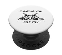 Judging You Peeking Cat Design for Cat Lovers PopSockets Adhesive PopGrip
