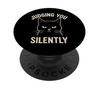 Judging You Silently Cat Funny PopSockets Adhesive PopGrip