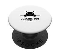 Judging You Silently Cat Humor for Cat Lovers PopSockets Adhesive PopGrip