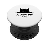 Judging You Silently Cat Humor for Cat Lovers PopSockets Adhesive PopGrip
