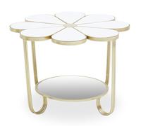 judie white petal shape side table with gold frame