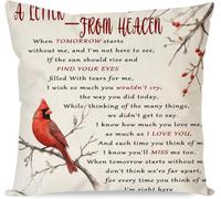 Judishyish Cardinalis A Letter from Heaven 18 x 18 Inch Throw Pillow Covers Always Loved Never Forgotten Memorial Home Sofa Bedroom Living Room Throw Pillow Covers