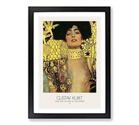 Judith and The Head of Holofernes with Border by Gustav Klimt Framed Print | A2 Black Framed Wall Art | Ready to Hang | Modern Historical Picture | Living Room Bedroom Lounge Office