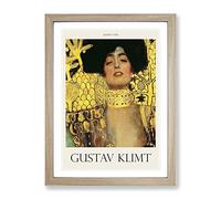 Judith By Gustav Klimt Exhibition Museum Painting Framed Print | A4 Oak Framed Wall Art | Ready to Hang | Modern Historical Picture | Living Room Bedroom Lounge Office