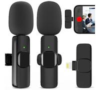 JUDKIOM 2 Pack Wireless Lavalier Microphone for iPhone, Professional Lapel Mics, Wireless Mic Plug-Play, Lapel Microphone for Video Recording Interview Vlog YouTube TikTok(for iPhone 14 and Below)
