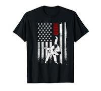 Judo American Flag Distressed USA Patriotic Fighter T-Shirt