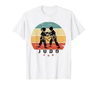JUDO child retro sunset vintage boy and girl doing judo T-Shirt