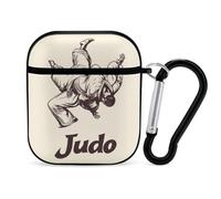 Judo Compatible with Airpod 1/2 Case PC Scratch-Resistant Drop-Proof Protective Cover with Keychain Black-style-26
