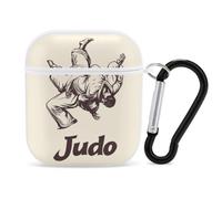 Judo Compatible with Airpod 1/2 Case PC Scratch-Resistant Drop-Proof Protective Cover with Keychain White-style-26