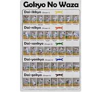 Judo Learning Poster, Wall Art Gokyo No Waza Canvas Print Knowledge Chart Inspirational Wall Art Picture Judo Gym Decor 50x70Cm Frameless