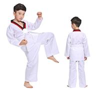 Judo Suits Costumes Clothing White Taekwondo Uniforms Karate Dobok Clothes Adult Unisex Long Sleeve Gi Uniform For Training(110cm)