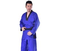 Judo Suits Taekwondo Uniform Unisex Coach Suit Men Belt Karate Dobok Women Clothes Long Sleeve For Training(BLue,140cm)