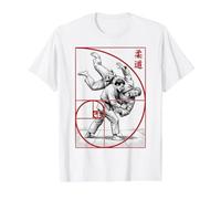 Judo Throw Fibonacci Spiral Martial Arts Kanji Budo Value Graphic T-Shirt, Men, White, S