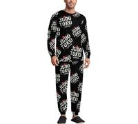 Judo Tokyo Japan Soft Mens Pyjamas Set Loungewear Long Sleeve Round Neck Tops And Pants