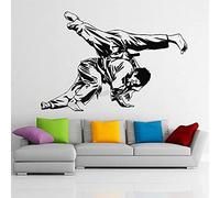 Judo Wall Decal Judo Sport Vinyl Wall Sticker Gym Wall Decor Removable Waterproof Vinyl Home Bedroom Decoraion Art Decal 43X29cm
