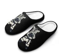 Judo Zebra Women's Slippers Cotton Warm House Shoes with Rubber Anti-Slip Sole Slip On for Home Outdoor 9-10(40-41)