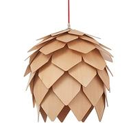 JUDU Modern Creative Art Oak Wooden Ceiling Pinecone DIY Puzzle LED Pendant Lights Hanging Wood Drop Lamps Dinning Room Restaurant Kitchen Bar Retro Fixtures Dia 9.84/15.74/23.62In (Dia25cm)