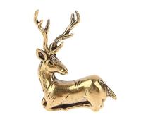 JUDUOYANXIAN Coffee Table Decor,3.5x2.5cm Retro Brass Christmas Deer Miniature Figurine Festival Decoration Reindeer Statue Desktop Ornament