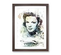 Judy Garland In Abstract Modern Art Framed Print | A4 Walnut Framed Wall Art | Ready to Hang | Abstract Fantasy Picture | Living Room Bedroom Lounge Office