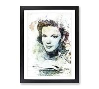 Judy Garland In Abstract Modern Art Framed Wall Art Print, Ready to Hang Picture for Living Room Bedroom Home Office Décor, Black A3 (34 x 46 cm)