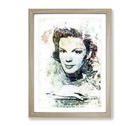 Judy Garland In Abstract Modern Art Framed Wall Art Print, Ready to Hang Picture for Living Room Bedroom Home Office Décor, Oak A3 (34 x 46 cm)