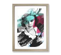 Judy Garland No.1 V2 Modern Framed Print | A2 Oak Framed Wall Art | Ready to Hang | Modern Nature Picture | Living Room Bedroom Lounge Office