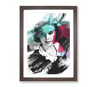 Judy Garland No.1 V2 Modern Framed Print | A4 Walnut Framed Wall Art | Ready to Hang | Modern Nature Picture | Living Room Bedroom Lounge Office