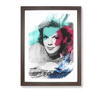 Judy Garland No.2 V2 Modern Framed Print | A3 Walnut Framed Wall Art | Ready to Hang | Modern Nature Picture | Living Room Bedroom Lounge Office